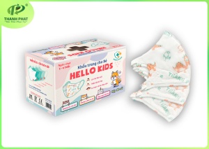 Khẩu Trang Em Bé Hello Kids 3D ( Họa Tiết Khủng Long  - 50 Cái/Hộp )